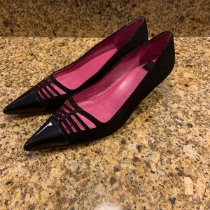 Coach Bryn Black Kitten Low Heels Suede Pumps 8